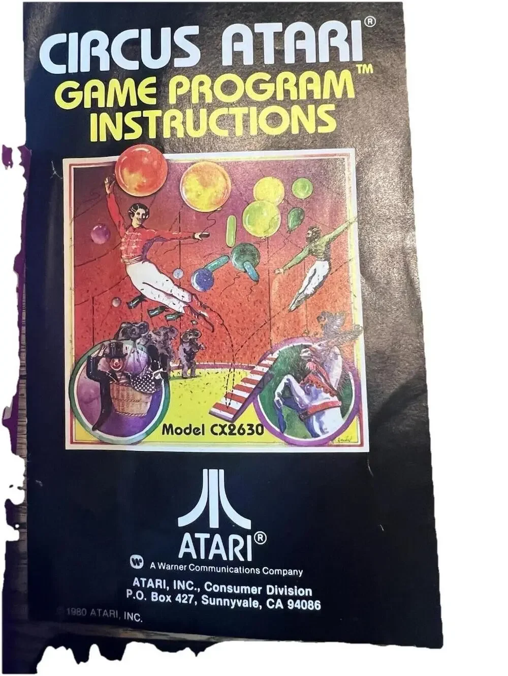 Vintage Circus Atari 2600 CIB- Complete in box with manual and gaming system.